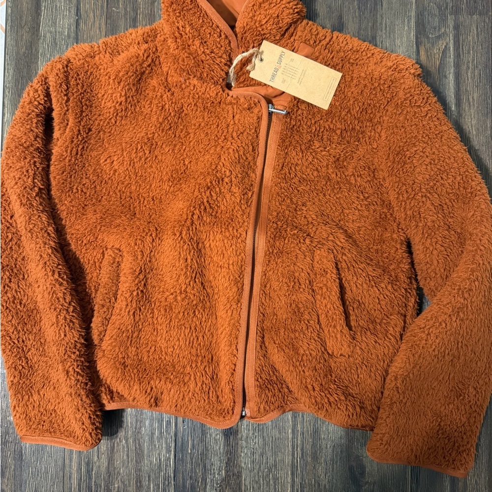 Thread & Supply Orange Sherpa Sweater